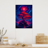 Der kosmische Baum des Lebens unter der Fantasie v Poster (Küche)