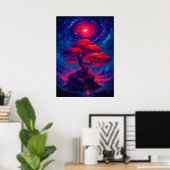 Der kosmische Baum des Lebens unter der Fantasie v Poster (Heimbüro)