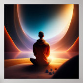 Der kosmische Buddha | Digital Art Poster (Vorne)