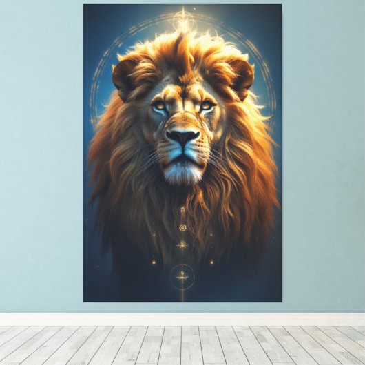 Der kosmische Löwe - Wächter des inneren Powers Leinwanddruck (Insitu (Holzboden))