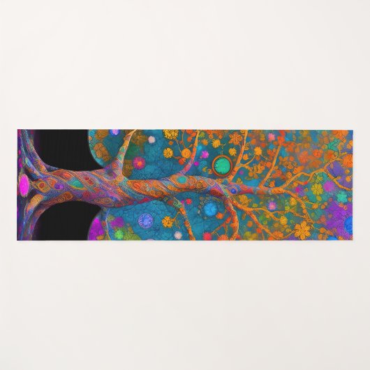 Der kosmische New Age Tree des Lebens Yogamatte (Vorderseite (Horizontal))