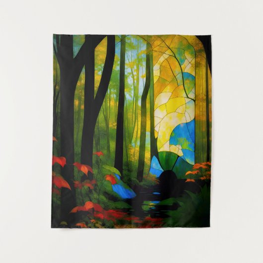 Der kosmische Wald Wandteppich (Vorderseite)
