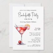 Der kosmopolitische Junggeselinnen-Abschied in der Einladung (Vorderseite)