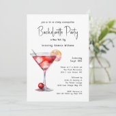 Der kosmopolitische Junggeselinnen-Abschied in der Einladung (Stehend Vorderseite)