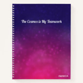 Der Kosmos ist mein Teamwork Zitat l Pink & Lila Notizblock (Vorderseite)