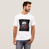Der kostenlose Vector-Skull mit Rose Logo-T - Shir T-Shirt (Vorne ganz)