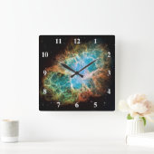 Der Krabbennebel des Celestial Space-Fotos Quadratische Wanduhr (Zuhause)