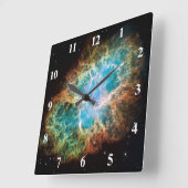 Der Krabbennebel des Celestial Space-Fotos Quadratische Wanduhr (Winkel)