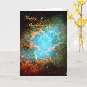 Der Krabbennebel in Taurus - Glücklicher Geburtsta Karte (Gelbe Blume)