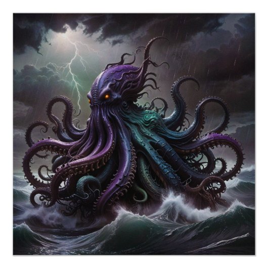 Der Kraken-Monster Poster (Vorderseite)