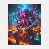 Der Kraken-Monster-Rockstar Fleecedecke (Vorderseite)