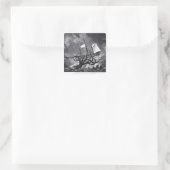 Der Kraken Quadratischer Aufkleber (Tasche)