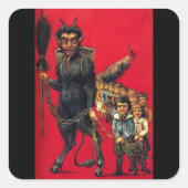 Der Krampus Quadratischer Aufkleber (Vorderseite)