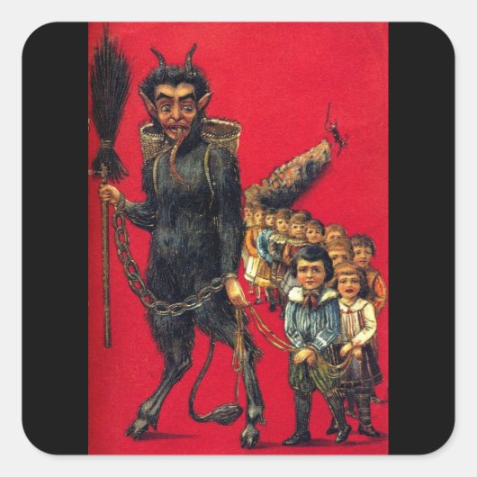 Der Krampus Quadratischer Aufkleber (Vorderseite)