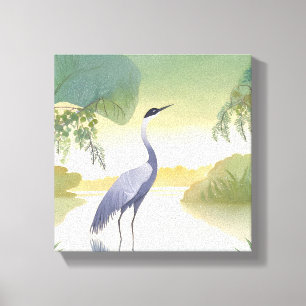Der Kranich   Wasserfarbe Schöner Vogel Leinwanddruck