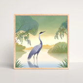 Der Kranich | Wasserfarbe Schöner Vogel Poster