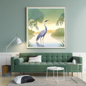 Der Kranich | Wasserfarbe Schöner Vogel Poster