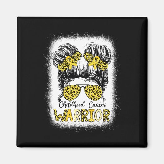 Der Krebskrieger im Kindesalter hat Gold Messy Bun Magnet (Vorne)