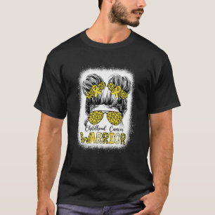 Der Krebskrieger im Kindesalter hat Gold Messy Bun T-Shirt