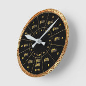 Der Kreis der Musik von Fünfteln im Gold und im Runde Wanduhr (Winkel)