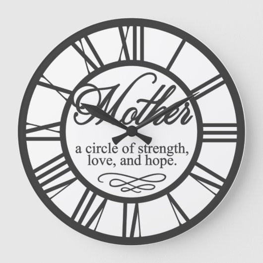 Der Kreis der Mutter für Stärke und Liebe Große Wanduhr (Vorderseite)
