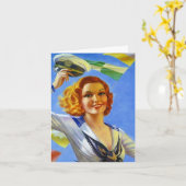 Der Kreuzfahrtreise des Retro willkommenen Zuhause Karte (Gelbe Blume)