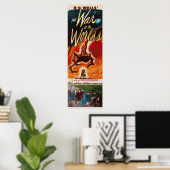 DER KRIEG DER WELT HG Wells Science Fiction Vin Poster (Heimbüro)