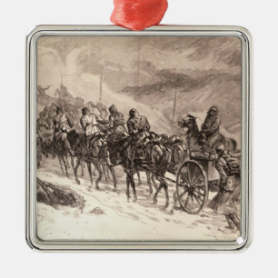 Der Krieg zwischen Servia und Bulgarien Silbernes Ornament