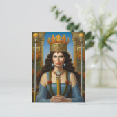 Der Krieger der Prinzessin auf ihrem Thron Postkarte (Stehend Vorderseite)