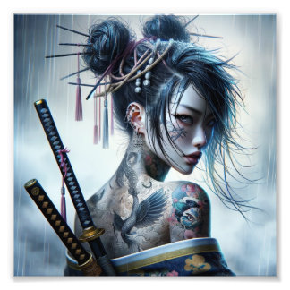 Der Krieger-Elegance-A-Tanz aus Schatten und Gold Fotodruck