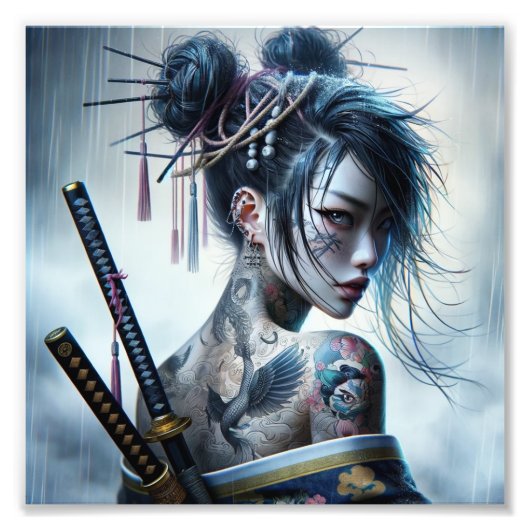 Der Krieger-Elegance-A-Tanz aus Schatten und Gold Fotodruck (Vorne)