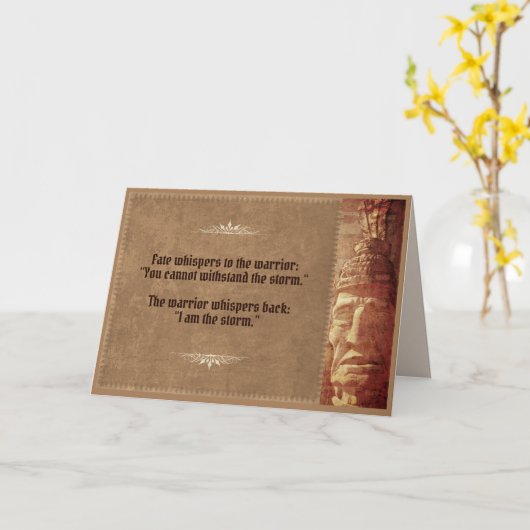 Der Krieger flüstert "Ich bin der Sturm" Karte (Gelbe Blume)