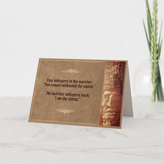 Der Krieger flüstert "Ich bin der Sturm" Karte (Vorderseite)