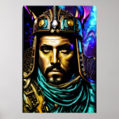 Der Krieger mit Helm | AI Art Poster (Vorne)