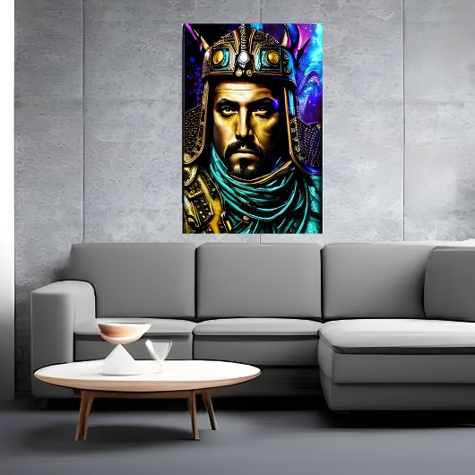 Der Krieger mit Helm | AI Art Poster