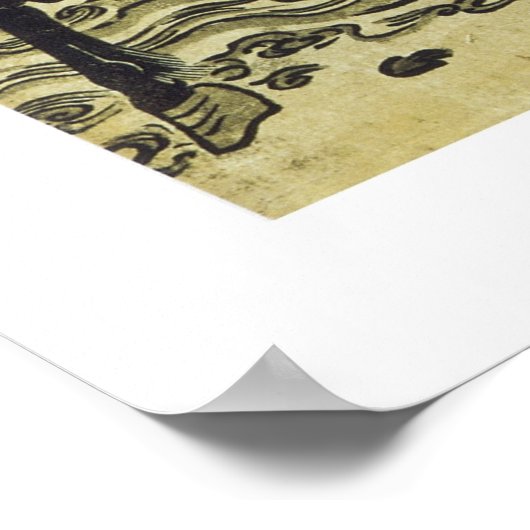 Der Kriegerheld (weiß) Poster (Ecke)