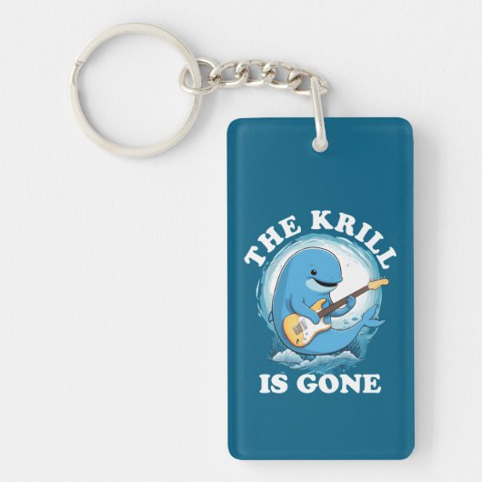 Der Krill ist weg - Lustiger Wal spielt Gitarre Schlüsselanhänger (Vorderseite)