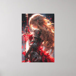 Der Krimson-Ritter   Anime-Kriegerprinzessin-Kunst Leinwanddruck