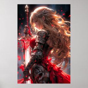 Der Krimson-Ritter   Anime-Kriegerprinzessin-Kunst Poster