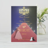 Der Kronleuchter aus rotem Teppichboden Einladung (Stehend Vorderseite)