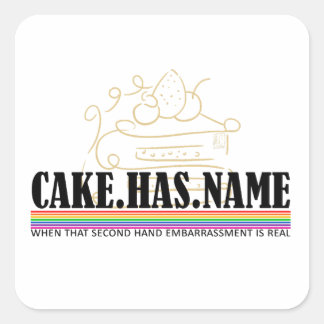 Der Kuchen trägt den Namen 1 - AC. Quadratischer Aufkleber