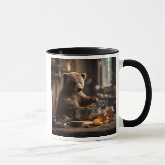 Der Küchenbär in seinen Topf. Tasse (Rechts)