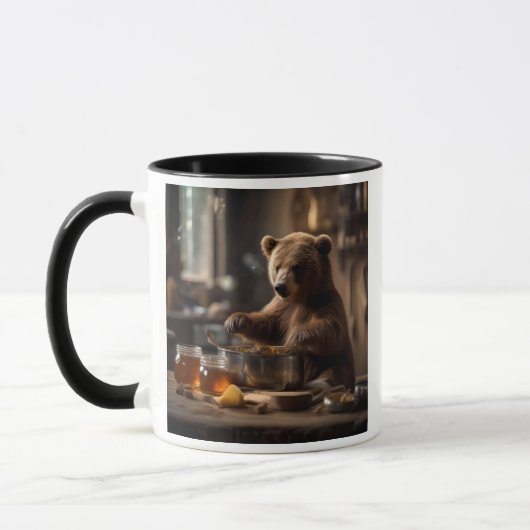 Der Küchenbär in seinen Topf. Tasse (Links)
