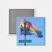 Der Kühlschrankmagnet der Regenbogenflagge in der (Vorderseite/Rückseite)