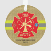 Der kühne Feuerwehrmann Maltas Cross Keepake Ornament (Rückseite)