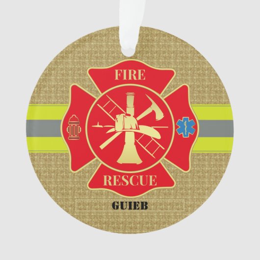 Der kühne Feuerwehrmann Maltas Cross Keepake Ornament (Vorderseite)