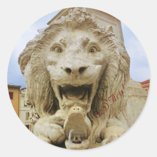 Der kühne Löwe von Massa, rundlicher Sticker, glän Runder Aufkleber