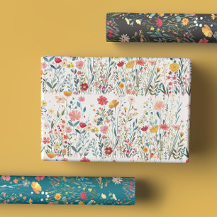 Der kühne Moody-Romantische Wildblume Garden Geschenkpapier Set