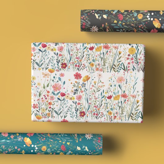 Der kühne Moody-Romantische Wildblume Garden Geschenkpapier Set