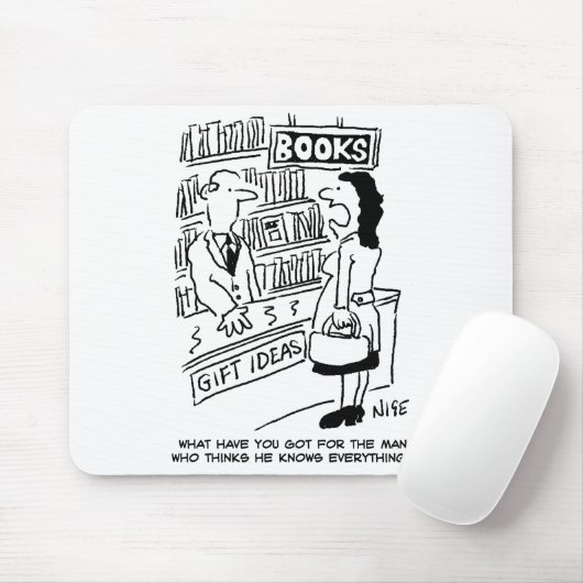 Der Kunde frage dem Buchhändler eine Frage. Buchha Mousepad (Mit Mouse)